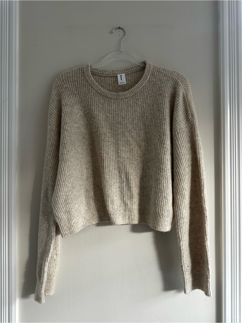 Abound Cream Ribbed Crewneck Sweater